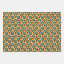 Retro Midden-Eeuw Geometrische Print Patroon Wrapp Inpakpapier Vel