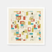 Retro midden-eeuw geometrische vormen patroon servet (Voorkant)