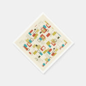 Retro midden-eeuw geometrische vormen patroon servet (Hoek)