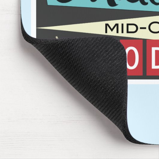 Retro midden-eeuw modern 1958 Mousepad Muismat (Hoek)