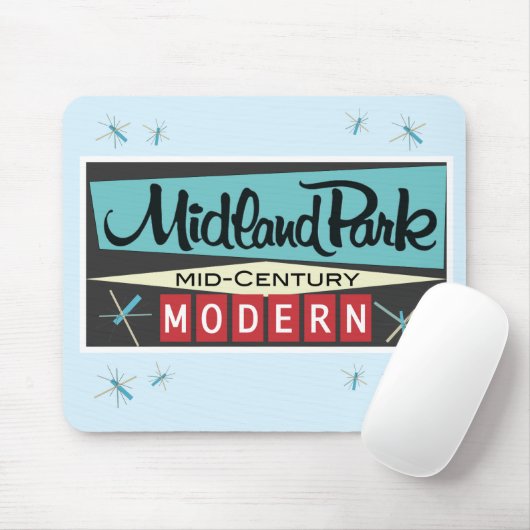 Retro midden-eeuw modern 1958 Mousepad Muismat (Met muis)