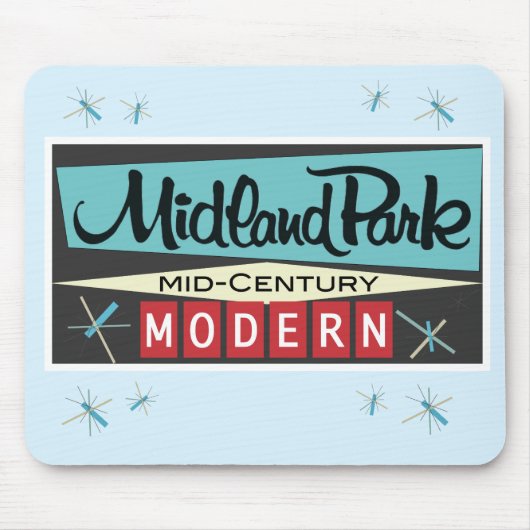 Retro midden-eeuw modern 1958 Mousepad Muismat (Voorkant)