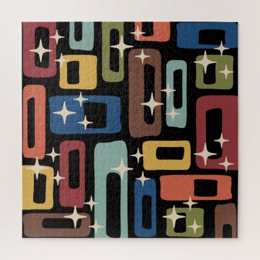 Retro Midden Eeuw Modern Abstract Legpuzzel (Verticaal)