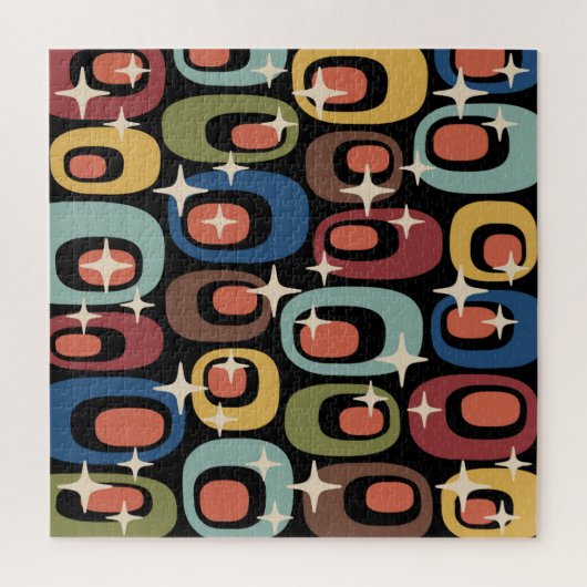 Retro Midden Eeuw Modern Abstract Legpuzzel (Verticaal)