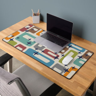 Retro Midden Eeuw Modern Abstract Patroon Bureaumat