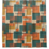 Retro Midden Eeuw Modern Abstract Patroon Douchegordijn (Voorkant)