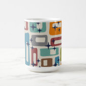 Retro Midden Eeuw Modern Abstract Patroon Koffiemok (Center)