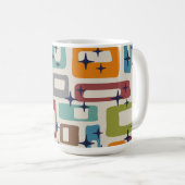 Retro Midden Eeuw Modern Abstract Patroon Koffiemok (Voorkant rechts)