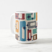 Retro Midden Eeuw Modern Abstract Patroon Koffiemok (Voorkant links)