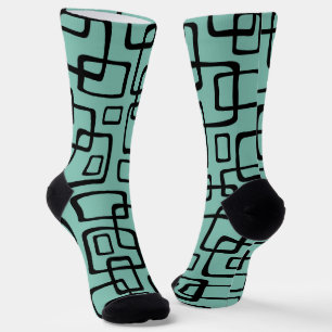 Retro Midden Eeuw Modern Abstract Patroon Sokken