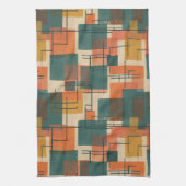 Retro Midden Eeuw Modern Abstract Patroon Theedoek (Verticaal)