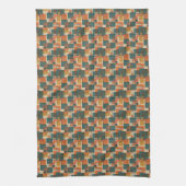 Retro Midden Eeuw Modern Abstract Patroon Theedoek (Verticaal)