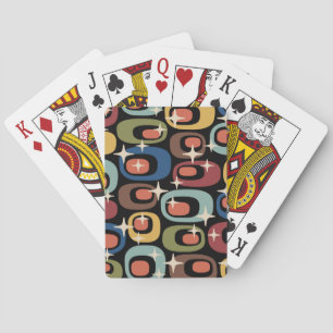 Retro Midden Eeuw Modern Abstract Pokerkaarten