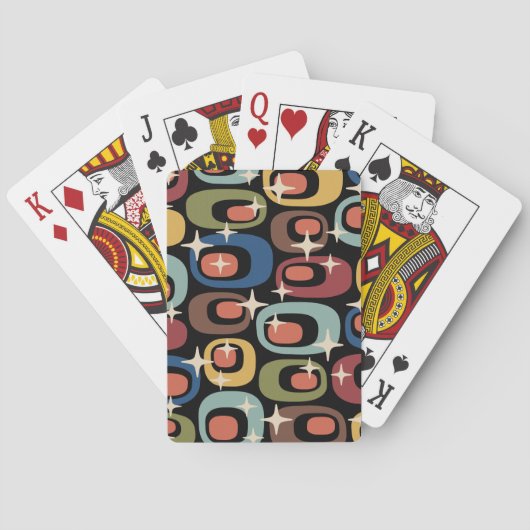 Retro Midden Eeuw Modern Abstract Pokerkaarten (Achterkant)