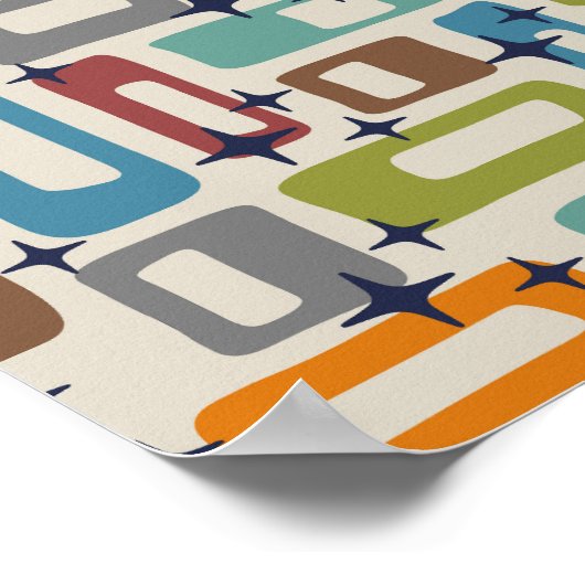 Retro Midden Eeuw Modern Abstract Poster (Hoek)