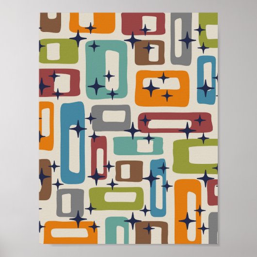 Retro Midden Eeuw Modern Abstract Poster (Voorkant)