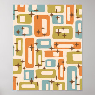 Retro Midden Eeuw Modern Abstract Poster