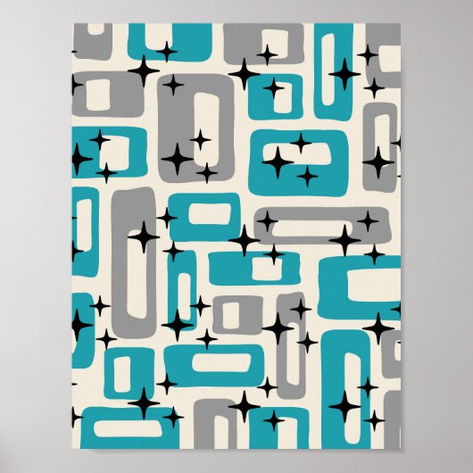 Retro Midden Eeuw Modern Abstract Poster (Voorkant)