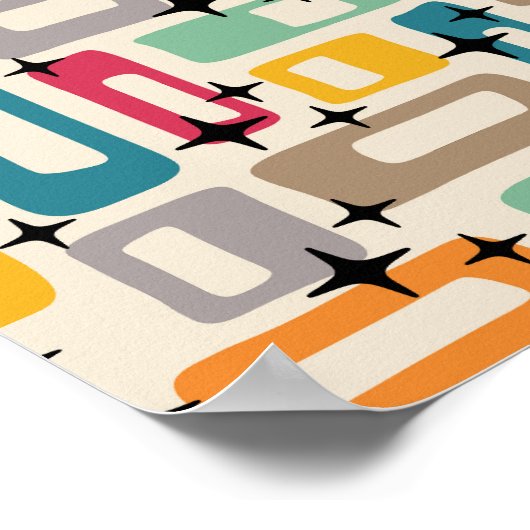 Retro Midden Eeuw Modern Abstract Poster (Hoek)