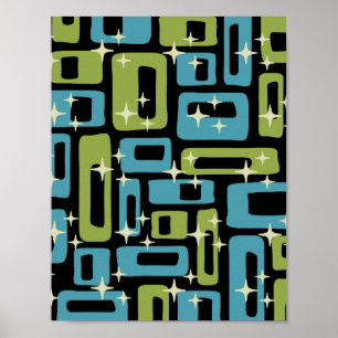 Retro Midden Eeuw Modern Abstract Poster