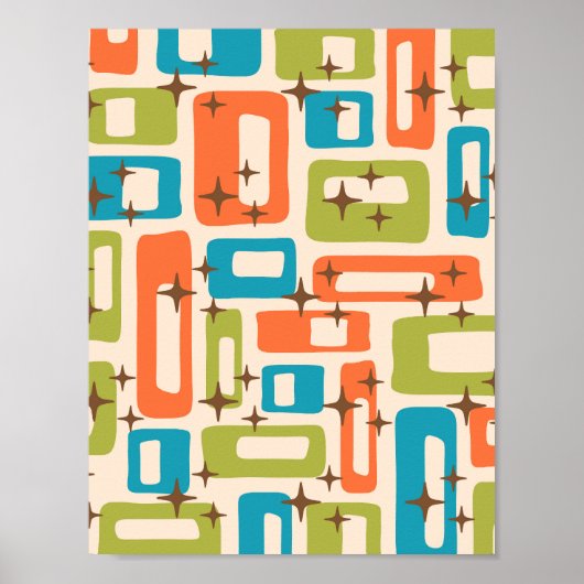 Retro Midden Eeuw Modern Abstract Poster (Voorkant)