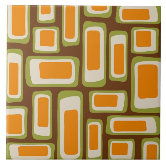 Retro Midden Eeuw Modern Abstract Tegeltje (Voorkant)