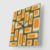 Retro Midden Eeuw Modern Abstract Vierkante Klok (Hoek)