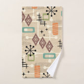 Retro Midden Eeuw Modern Atomair Abstract Bad Handdoek (Handdoek)