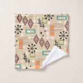 Retro Midden Eeuw Modern Atomair Abstract Bad Handdoek (Wasdoekje)
