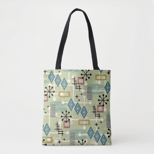 Retro Midden Eeuw Modern Atomair Abstract Tote Bag (Voorkant)