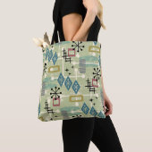 Retro Midden Eeuw Modern Atomair Abstract Tote Bag (Dichtbij)