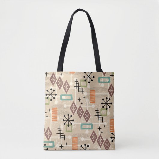 Retro Midden Eeuw Modern Atomair Abstract Tote Bag (Voorkant)