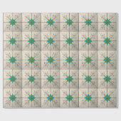 Retro Midden Eeuw Modern Atomair Geometrisch Patro Cadeaupapier (Vlak)