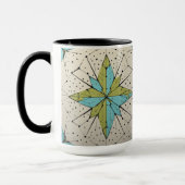 Retro Midden Eeuw Modern Atomair Geometrisch Patro Mok (Links)