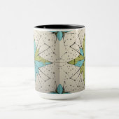 Retro Midden Eeuw Modern Atomair Geometrisch Patro Mok (Midden)