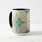 Retro Midden Eeuw Modern Atomair Geometrisch Patro Mok (Voorkant links)