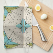 Retro Midden Eeuw Modern Atomair Geometrisch Patro Theedoek (Quarter Fold)