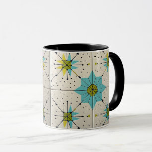 Retro Midden Eeuw Modern Atomaire Geometrische Pat Mok