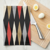 Retro Midden Eeuw Modern Diamant Patroon Theedoek (Quarter Fold)