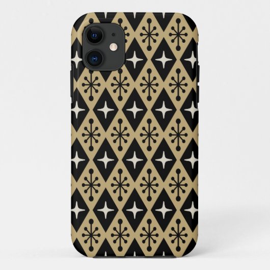 Retro Midden Eeuw Modern Diamant Ster Explosie Pat Case-Mate iPhone Case (Achterkant)