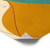 Retro Midden Eeuw Modern Geometrisch Abstract Ontw Poster (Hoek)