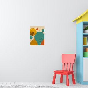 Retro Midden Eeuw Modern Geometrisch Abstract Ontw Poster