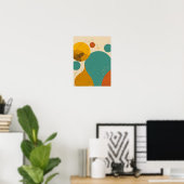 Retro Midden Eeuw Modern Geometrisch Abstract Ontw Poster (Thuiskantoor)