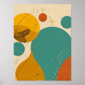 Retro Midden Eeuw Modern Geometrisch Abstract Ontw Poster (Voorkant)