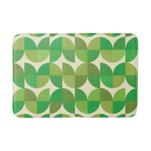 Retro Midden eeuw Modern Groen Geometrisch patroon Badmat
