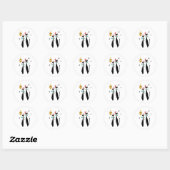 Retro Midden Eeuw Modern Koele Kat Kerstmis Ronde Sticker (Vel)
