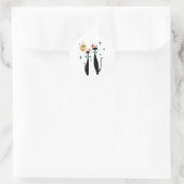 Retro Midden Eeuw Modern Koele Kat Kerstmis Ronde Sticker (Tas)