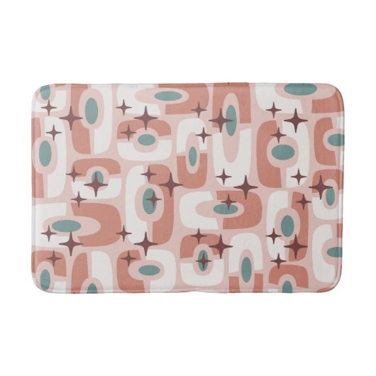 Retro Midden Eeuw Modern Kosmisch Abstract Patroon Badmat (Voorkant)