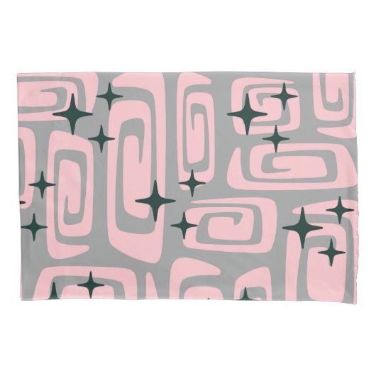 Retro Midden Eeuw Modern Kosmisch Abstract Patroon Kussensloop (Voorkant-Links)