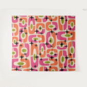 Retro Midden Eeuw Modern Kosmisch Abstract Patroon Wandkleed (Voorkant (horizontaal))